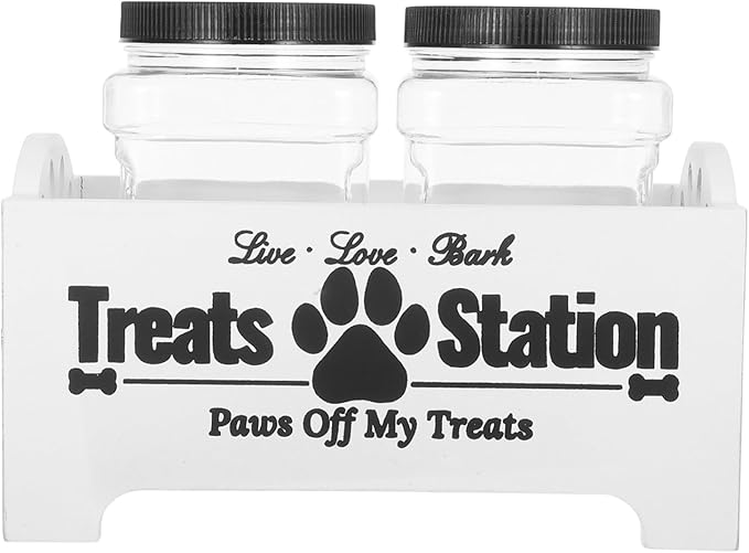 YARNOW 1set Wooden Dog Treat Jar Organizer Stylish Pet Food Storage Box Efficient Design for Treats and Snacks Sustainable Solid Storage for Home Decor