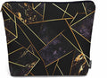 Woman Makeup Bag Diamond Marble, Abstract Geometric Marble Diamond Gold Black Makeup Bags Travel Cosmetic Bags Toiletry Makeup Organizer Pencil Pouch Make Up Cosmetic Bag For Owners Lady