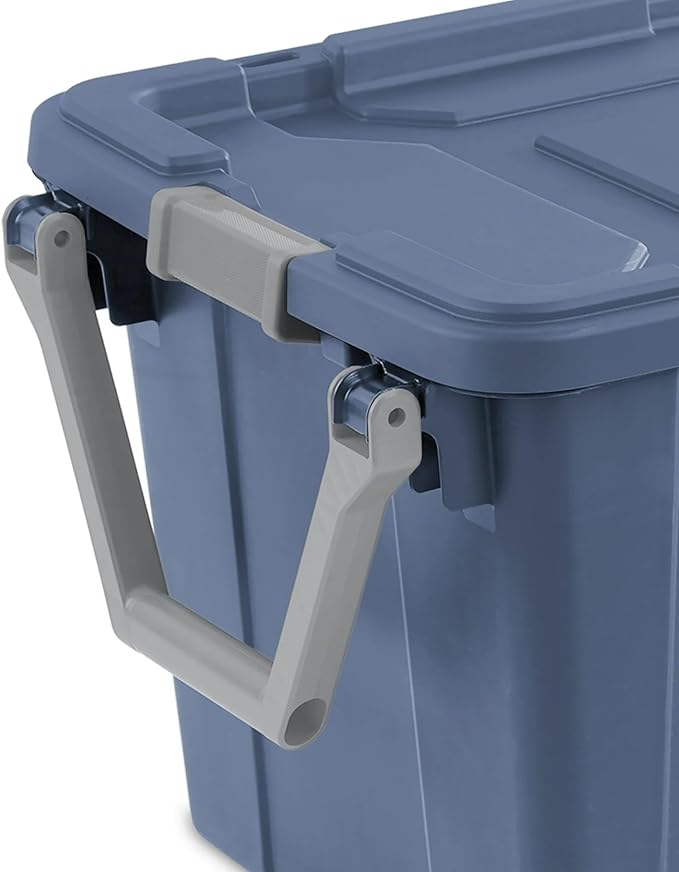2-Pack 40 Gallon Heavy-Duty Stackable Storage Bins with Secure Lids & Smooth-Rolling Wheels – Organizing Containers for Home, Garage, Office & Basement (Blue)