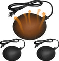 3 PCS Poultry Water Heater Base, 57W Heated Chicken Waterer, Anti Scald 7.5" Black Silicone Chicken Water Heater Pad for Winter with Plug 6.5 Feet Wire