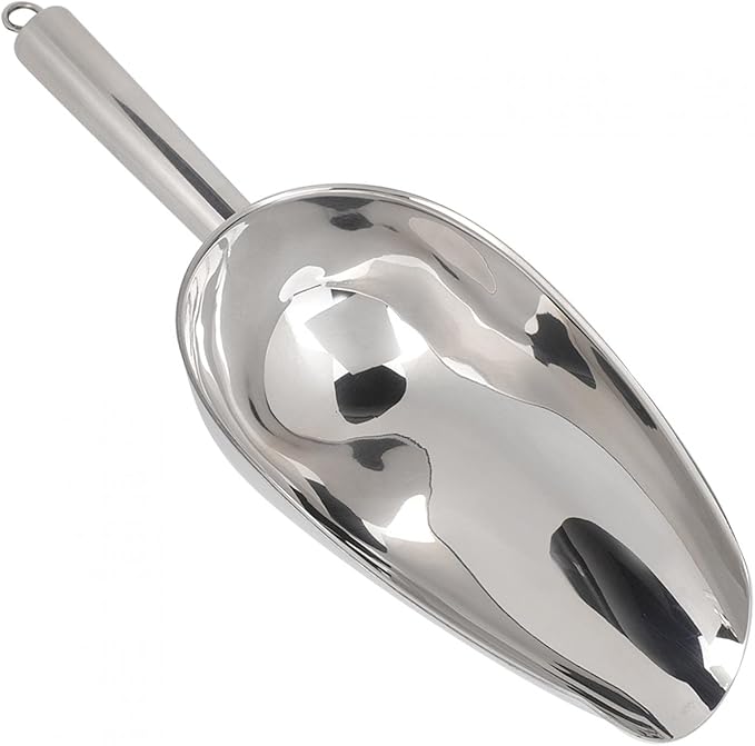Food Scoop, 38oz Grain Scoop,Ice Flour Utility Scoop,Stainless Steel Multifunctional Ice Food Scoop Coffee Beans Dried Fruit Shovel Multi-Purpose Food Candy Shovel Kitchen Tools(38oz)