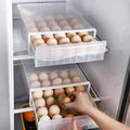 30 Grid Drawer type Egg Holder for Refrigerator, BPA Free Household Egg Fresh Storage Box, Single Layer Chicken Egg Storage Container