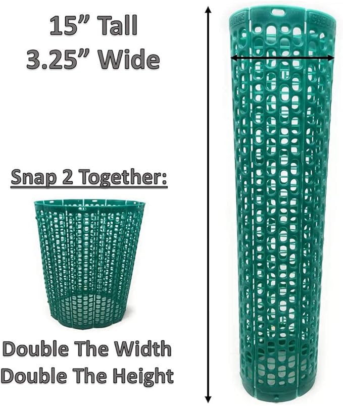 Plant and Tree Guard Protector; Wrap Tall Expandable Grow Tubes Around Trunk Bark, Landscape Plants, Saplings, and Vines; Protection from Trimmers, Weed whackers, and Animals (24, Green)