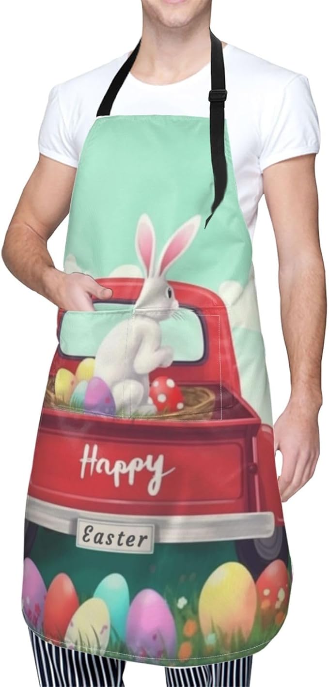 Shark Jumping Home Aprons 2 Pockets 33"×28" for Men Women, Ocean Sea Waterproof Kitchen Cooking Bib