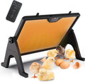 Brooder Plate Heater with Remote - 2-Sided Warming Chick Heat Plate, 4 Timers, Night Light, LED Temp Display, 180W Low Energy, for Chick, Cat, Dogs in Cold Weather (Dark Black)