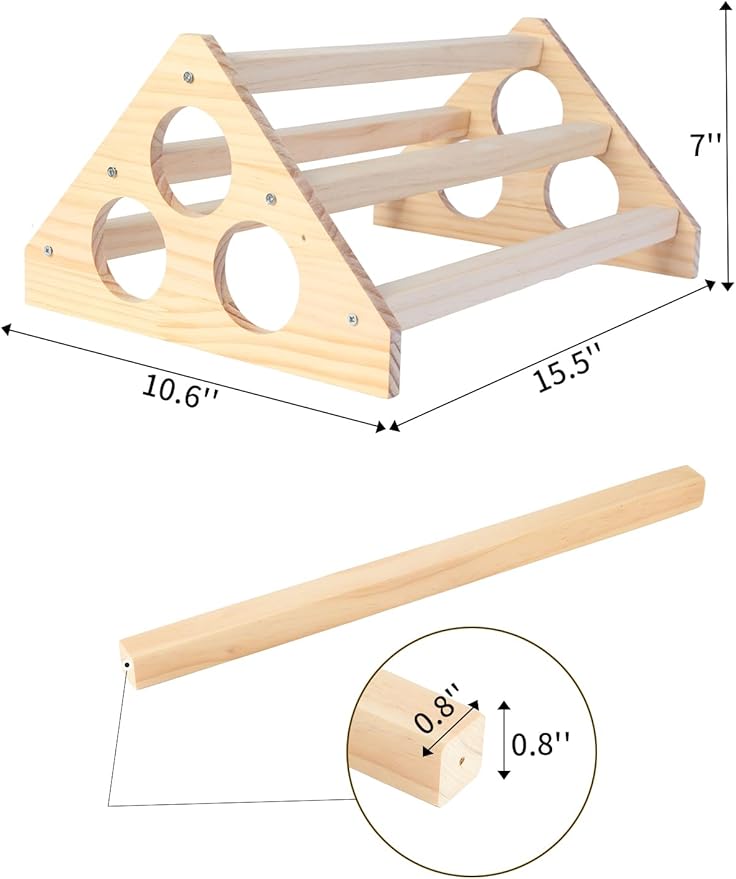 Wooden Chick Perch, Chick Stand Training Perch, Wood Chicken Roosting Bar for Entertainment, Strong Chick Jungle Gym Roosting Bar, Strong Wooden Chicken Roosting Bar, Easy to Assemble and Clean（Big）