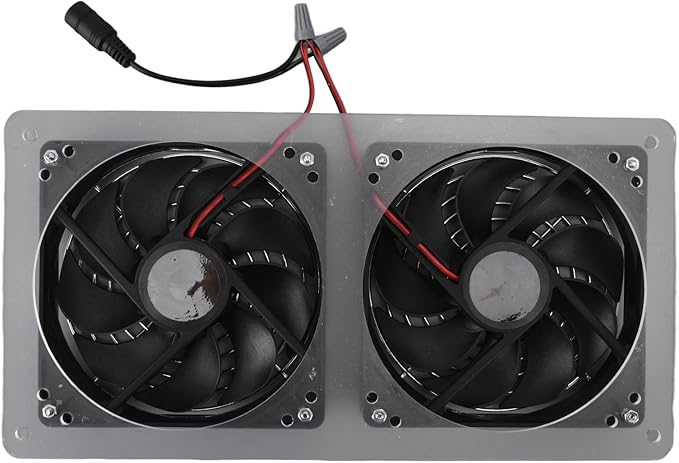 Solar Panel Fan Kit 100W 12V Dual Exhaust Fans for Greenhouse Chicken Coop Shed Crawl Space Solar Powered Fan with 3000 RPM for Pet House Window Exhaust