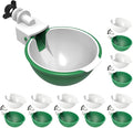 Large Automatic Chicken Waterer Cups, Chicken Water Feeder Suitable for Chicks, Duck, Goose, Turkey and Bunny, DIY Poultry Water Feeder Kit (8 Pack-Green)
