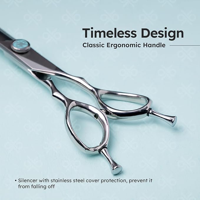 8” Curved Dog Grooming Scissors｜VG10 Japanese Steel Professional Pet Grooming Shears for Cats & Dogs｜Face, Paws, Ears & Tail Precision Trimming｜Lightweight Ergonomic Handcrafted Design｜K9 Shears