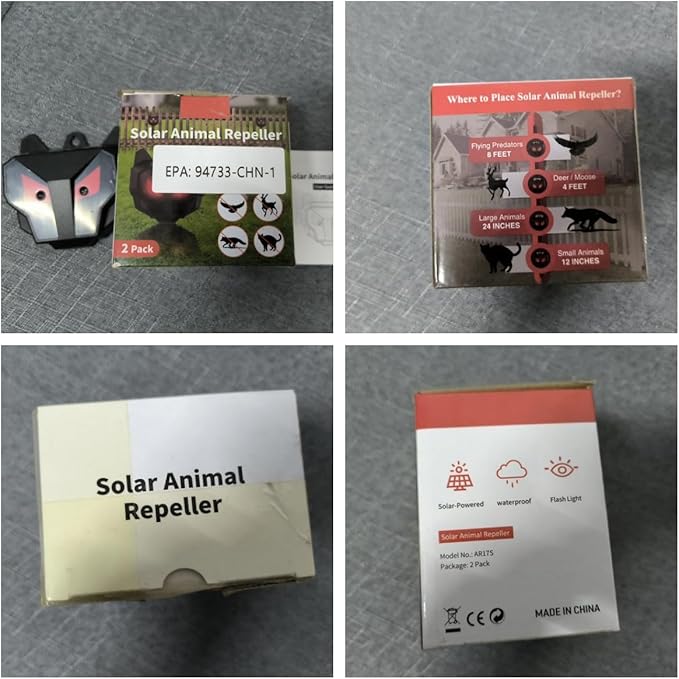 Solar Nocturnal Animal Repeller 8 Pack,Predator Lights for Chicken Coop,Coyote Deterrent Racoon Repellent Outdoor Deer Repellent Solar Predator Deterrent Light Skunk Repellent for Yard Protection