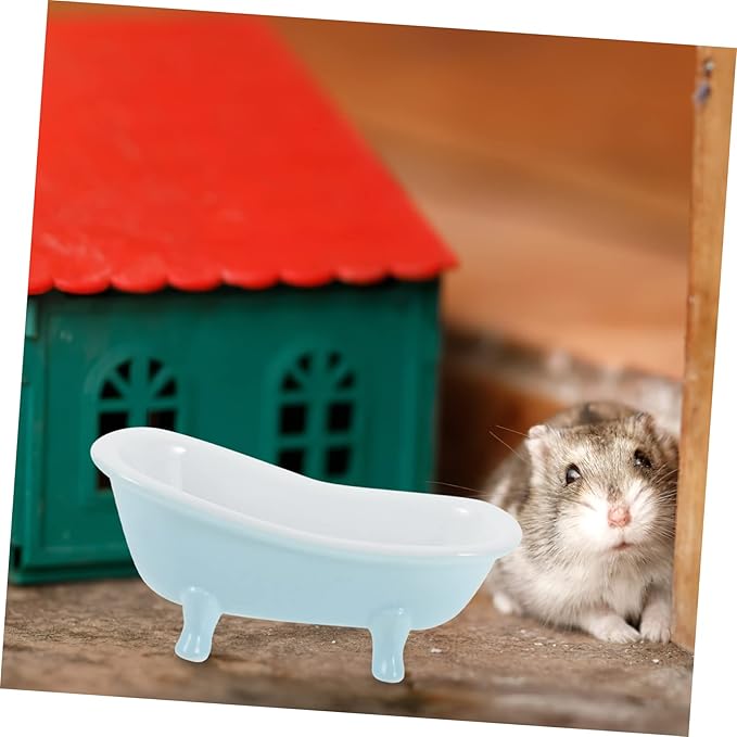 Hamster Sand Bath Box Ceramic Bathtub for Small Pets Bathroom Supplies for Hamsters and Chinchillas Easy to Clean and Reusable Sand Bath Container