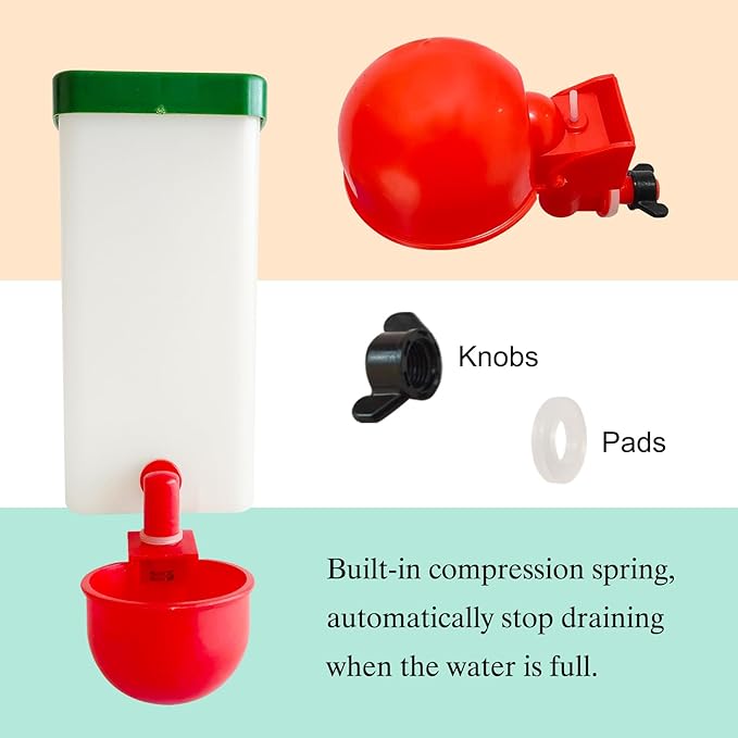 Automatic Waterer System Chick Drinker Cups 1L Hanging Automatic Fill Poultry Watering Cup Used for Cages (1)