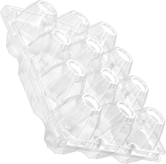 40 Pack Plastic Egg Cartons Bulk, 12 Count Chicken Duck Eggs, 1 Dozen Jumbo Clear Refrigerator Egg Trays