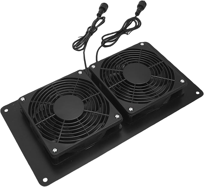 Kikumi 2200 RPM Double Solar Extractor Fan for Chicken Coops, Pet Shelters