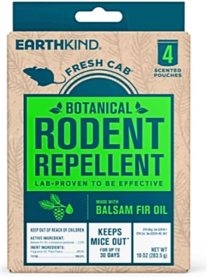 Fresh Cab Botanical Rodent Repellent - Environmentally Friendly, Keeps Mice Out, 16 Scent Pouches (4 Packs of 4)