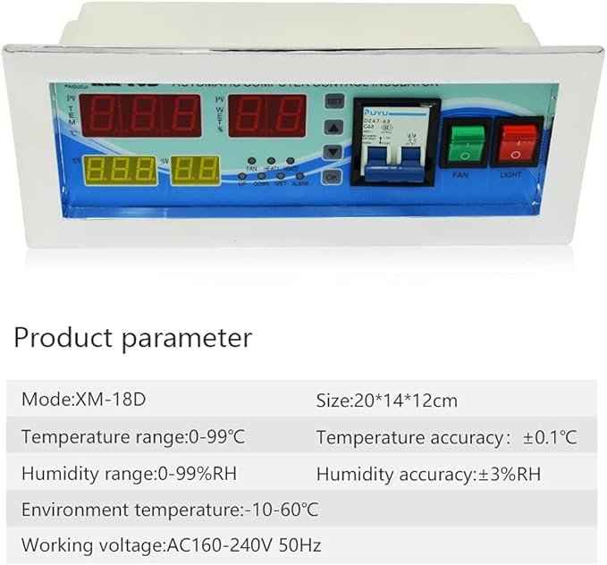 Full Automatic Egg Incubator Controller XM-18D Temperature and Humidity Controller