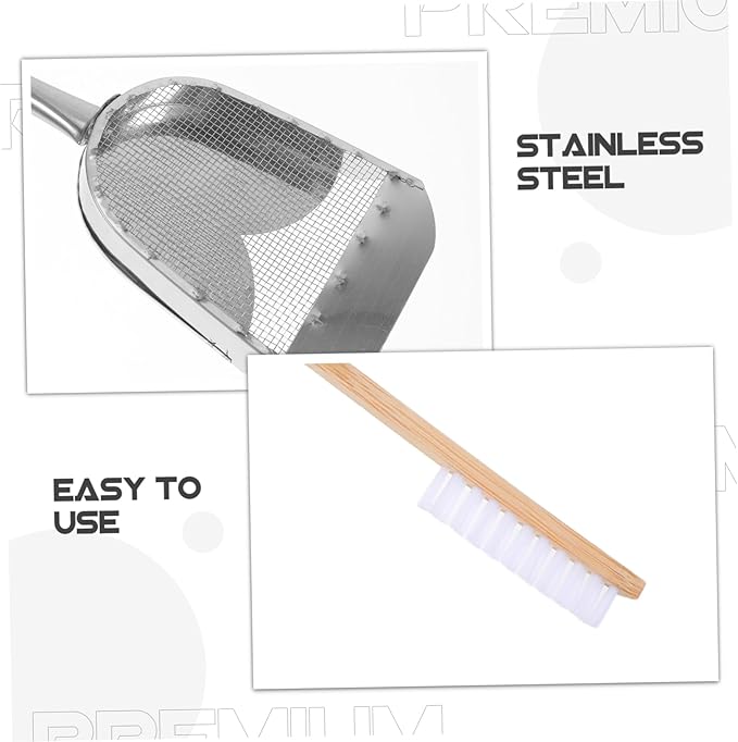 Kisangel 2pcs Bird Cage Cleaning Brush Set Wire Brush Dropping Shovel for Pet Birds Cage Accessories