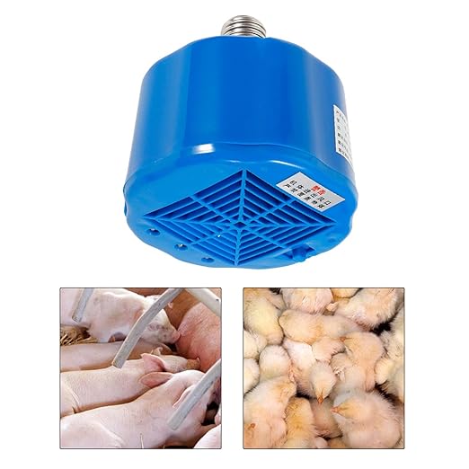 Chicken Coop Heater Lamp with Thermostat 100-300W Cultivation Heating Lamp for Chicken Pig Poultry Livestock Pet Efficient Heating with Three Speed Control Safe Fireproof Material