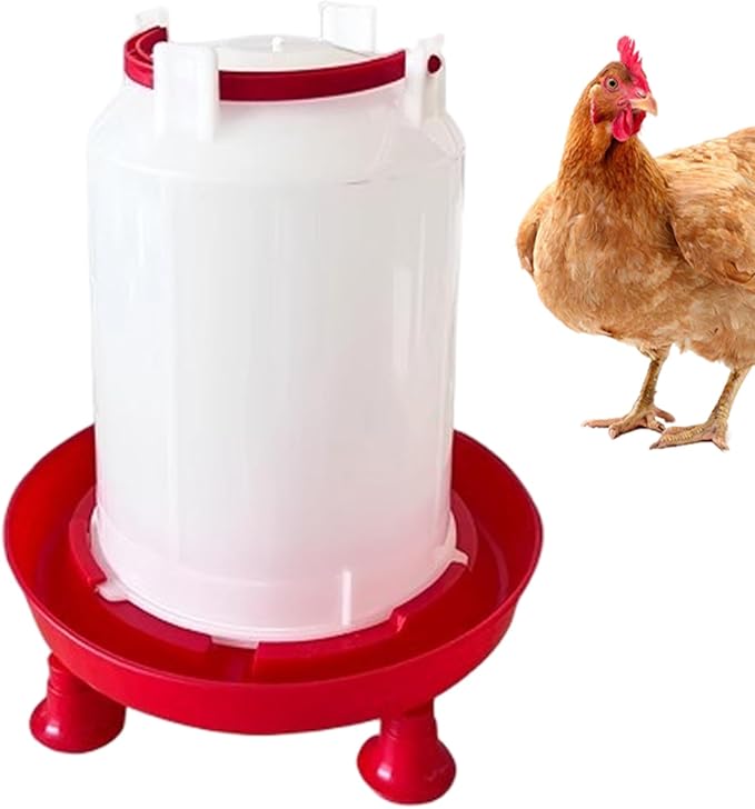 Heated Chicken Waterer 3L Thicken Plastic, Removable Chicken Water Heater with Leg Support & Handle, Poultry Waterer No Waste for Coop, Heated for Chickens, Water