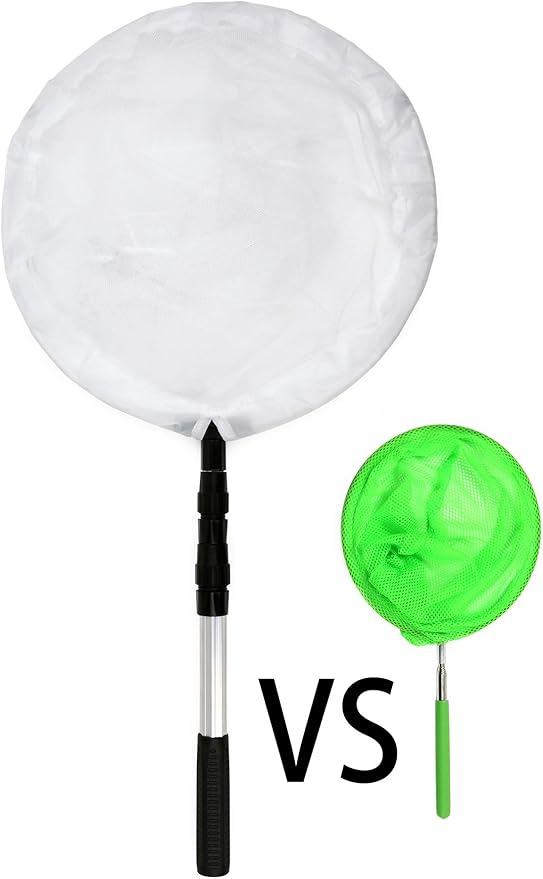 RESTCLOUD Butterfly Net with 16" Ring, 36" Net Depth, Handle Extends to 36 Inches (16" Ring, 36" Handle)