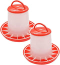 Chick Feeder and Waterer Set, 1L Baby Chicken Waterer Feeder, Baby Chicken Starter Kit, Hanging Poultry Drinker Quail Feeder, Small Coop Water Dispenser for Chickens, Turkeys, Ducks (2 PCS)