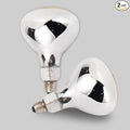 Incandescent R40 Reflector Infrared Lamp, Explosion Proof Clear Glass, E26 Base, Heat Lamp Bulb 250W for Reptiles, Turtles, Pets, Calves and Lambs, Chicks and Bathroom, 2 Pack (R40INC)