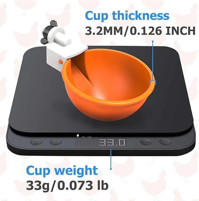 Large Automatic Chicken Waterer Cups with Inserts, Chicken Water Feeder Suitable for Chicks, Duck, Goose, Turkey and Bunny, DIY Poultry Water Feeder Kit (5 Pack-Orange)