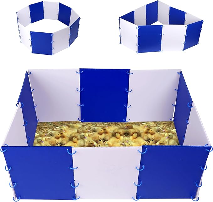 Chick Starter Kit Chicken Brooder Box for 15 Ducks Chicks Portable Coop & Chicken Cage Dog Playpen Panels for Small Animal