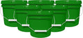1-Gallon Bucket with Airtight Lid – Made in USA, Food Grade BPA Free Plastic, Heavy Duty Multi-Use, Metal Handle with Grip, Stackable Storage – Green, 6 Pack