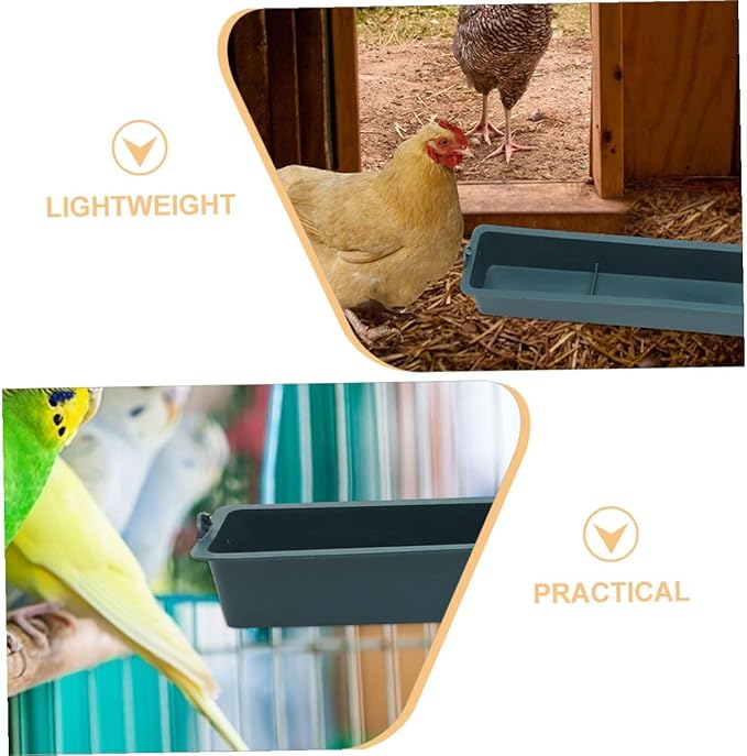 Alasum 2pcs Hanging Poultry Feeder Multi-Grid Thickened Plastic Chicken Food Trough Anti-Spill Feed Dispenser for Birds and Pigeons Cage Accessory
