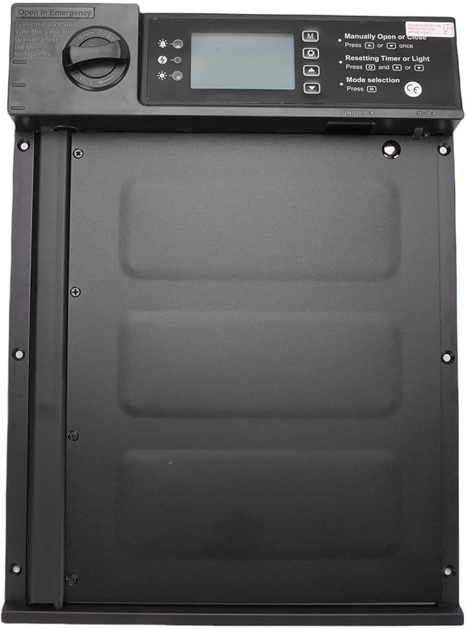 Solar Chicken Coop Door, Solar Powered Automatic Chicken Coop Door, Electric with Remote Control Light Sensor Timer Anti Pinch Safety Cold Weather for