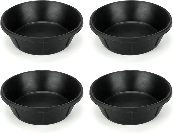 4Pcs Rubber Feed Pan, 8 Quart/ 2 Gallon Horse Feeder Bucket Livestock Feed Pan, Heavy Duty Rubber Dog Bowl Chicken Dust Bath Tub for Dogs Pig Goat Chicken Farm Small Animal,14.56 x 4.53 Inches