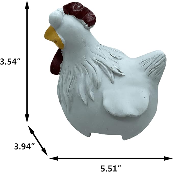 Funny Farm Chickens Statues,Chicken Fence Decoration,Resin Cute Chickens Decor,Outdoor Real Animal Statue,Chicken Sculpture,Perfect for Home Garden Stairs,Farm,Patio,Backyard