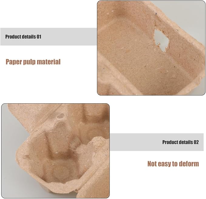 DOITOOL 25 Pcs 2 Count Egg Cartons Bulk, Natural Paper Pulp Chicken Egg Storage Containers Holder for Easter Party Kitchen Supermarkets Farm Market Display
