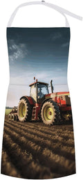 Tractor Farm Apron with Pockets Water And Oil Resistant Kitchen Aprons Professional Adjustable Bib Apron for Women Men