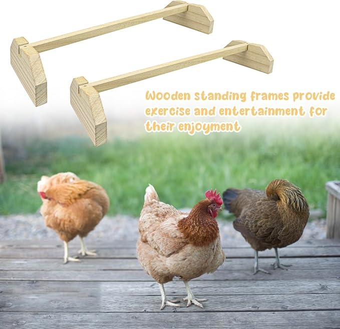 2pcs Wooden Chicken Perch Roosting Bar Chick Jungle Gym Perch Stand for Large Bird Baby Chicks Parots