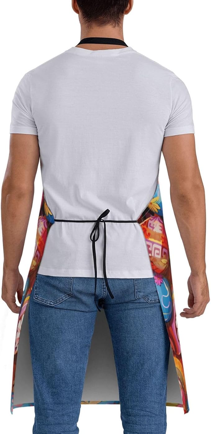 Shark Jumping Home Aprons 2 Pockets 33"×28" for Men Women, Ocean Sea Waterproof Kitchen Cooking Bib