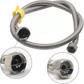 3.28ft 304 Stainless Steel Braided Water Hose, Metal Water Hoses for Automatic Horse Waterer Bowl(1/2'' NPT Female to 3/4'' GHT Female）