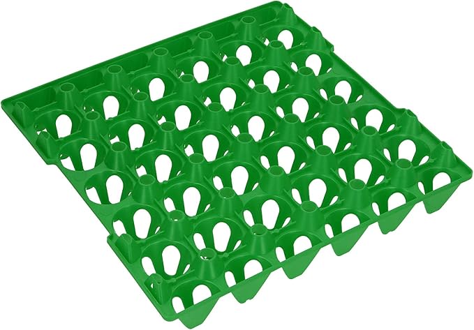 Alomejor Egg Flats Portable 30 Cell Egg Crates Holder Tray for Storage Home Farm Supplies, Reusable Stackable Holder for Chicken Eggs, Plastic, 28.7x28.3cm (Green)