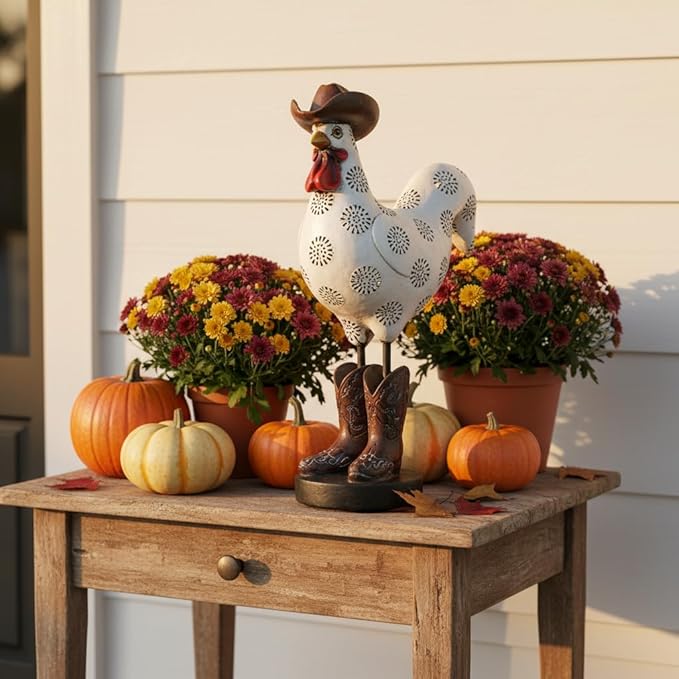LIFFY Rooster Garden Statue Outdoor,Indoor Resin Home Decor Figurines Decorations,Farm Animals Statue Yard Decorative Ornaments Outside,for Balcony,Patio,Lawn