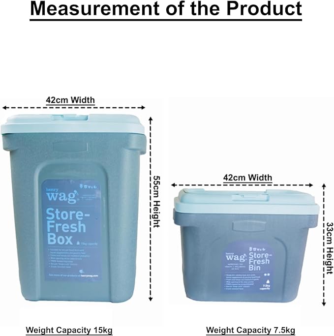Henry Wag Store-Fresh Dog Food Box - Perfect for Storing Dry Pet Food, Bird Seed, Horse Supplements & Poultry Feed - 7.5kg