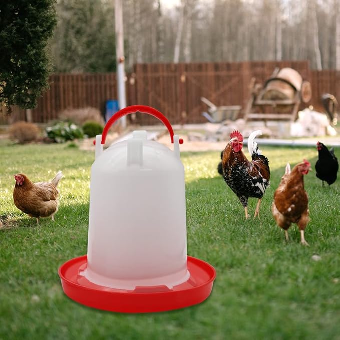 Chick Feeder and Waterer Kit, 1.5kg Chick Feeder and 1.5L Chick Waterer for Poultry Duck Quail Hanging Poultry Plastic Containers for Outdoor