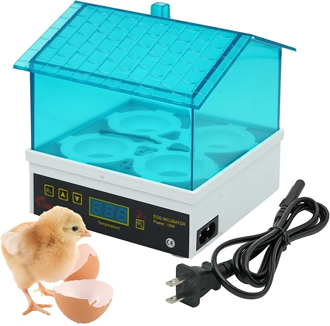 4 Egg Incubator, Incubators for Hatching Eggs, Mini House with Automatic Humidity Control Digital Professional for Hatching Duck Bird Quail Eggs