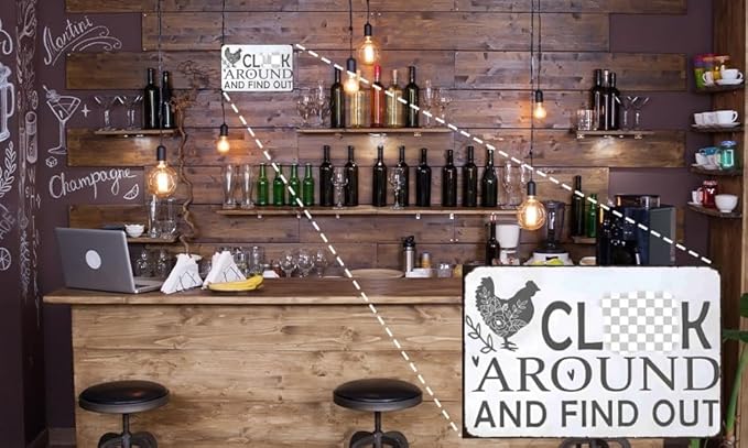 "Funny Chicken Warning Sign - Tin Sign for Farmhouse, Kitchen, Garden, Bar or Pub Decor - 8x12 Inch"