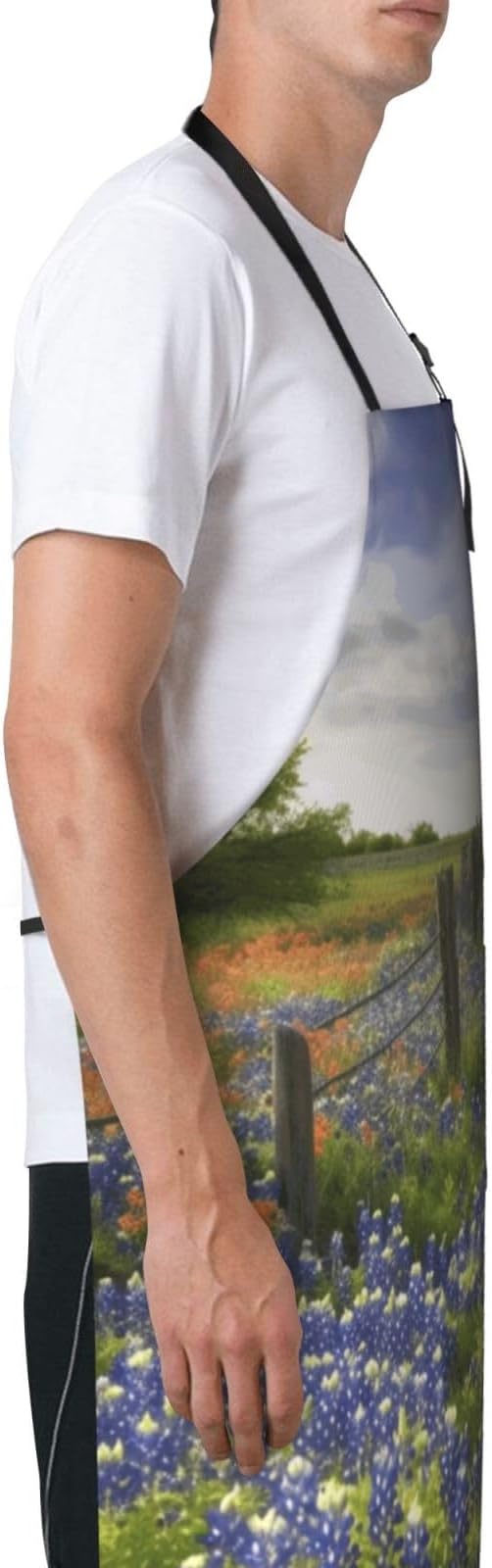 Aprons for Women with Pockets Waterproof Apron Adjustable Bib Turquoise Blue Gold Marble Apron Chef Apron