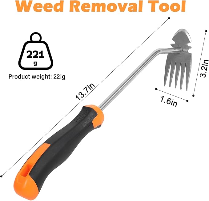 Weed Remover Tool,New Durable Garden Weed Tool,Gardening Weeding Tools,Portable Garden Weeding Tool for Vegetable Gardening Backyard Farm Planting & Weeding (Rubber Handle)