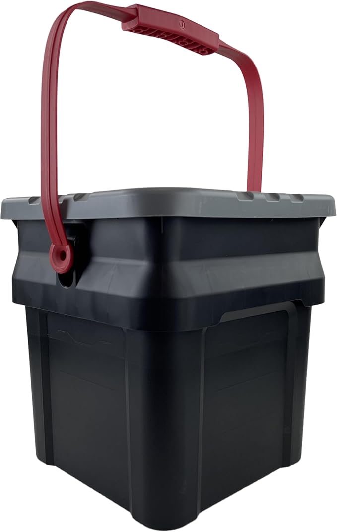 5 Gallon Heavy-Duty Plastic Bucket Tote – Black Multi-Use Storage Container, Reinforced Handle, Sturdy Load-Bearing, Deformation-Resistant, Ideal for Adult Household/Garage Organization