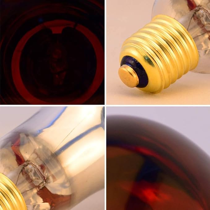 Heat Lamp Bulb R115 125 Watt 2 Pack Infrared Glass Lamp Bulb for Food Service, Brooder Bulb, Chicks, Pet, Bathroom, Light Therapy, Reptiles and Amphibian Use E26 Base
