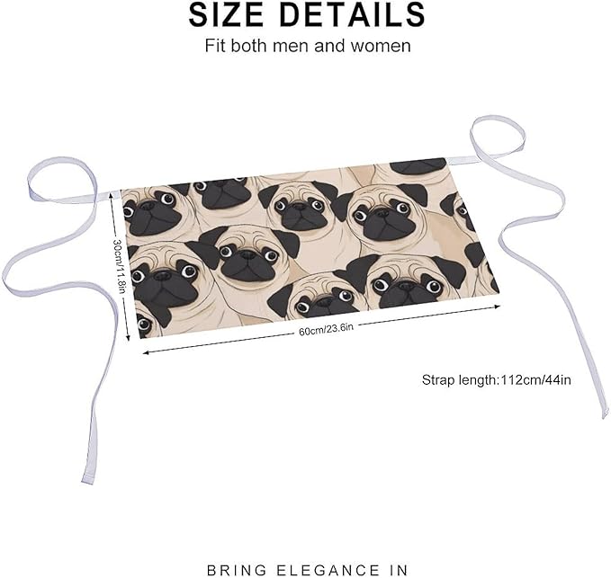 Unisex Apron for Cooking Server Waitress Half Waist Apron with 3 Pockets