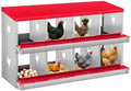 Heavy Duty Galvanized Build - Metal Chicken Nesting Box for Small Animals - 8 Compartments, Wall Mount, Easy Egg Collection, No Legs - Orange Red, 8 Compartments, No Legs